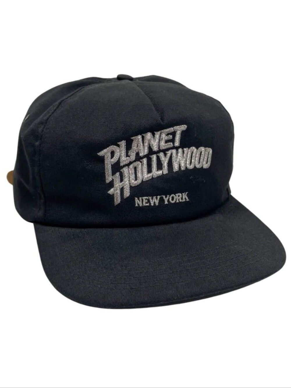 Vintage Planet Hollywood New York Black Silver Souvenir Adjustable Cap Hat